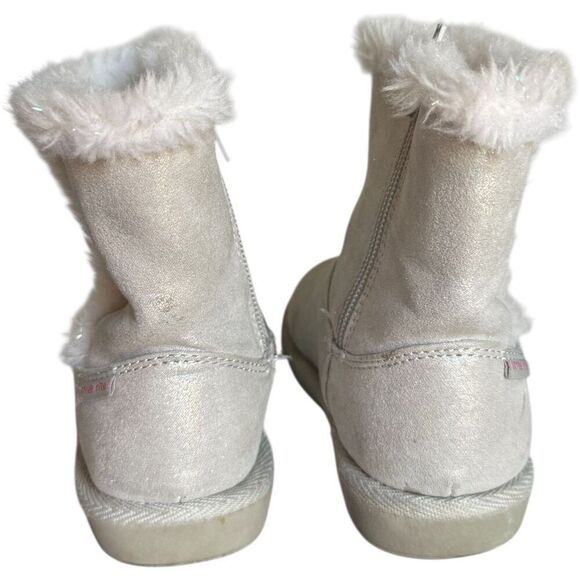 Toddler Girls Stride Rite Arabella Winter Silver Fur Trim Winter Boots BG55262 8 - Picture 5 of 5